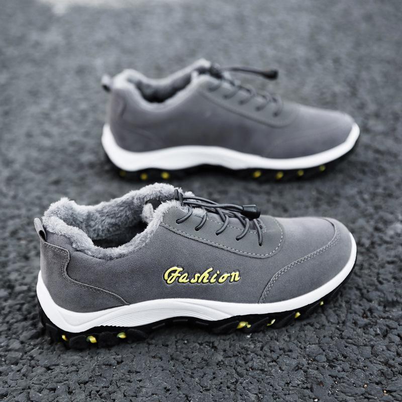 Модная зимняя обувь мужская мех теплая новая мужская обувь плюшевая противоскользящая — фото 4
