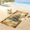 Vintage Nautical Ship Map Design Beach Towel Quick-drying for Travel Outdoor Sports Jogging Beach and Swimming