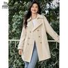 Women's Elegant Mid-Length Khaki Trench Coat