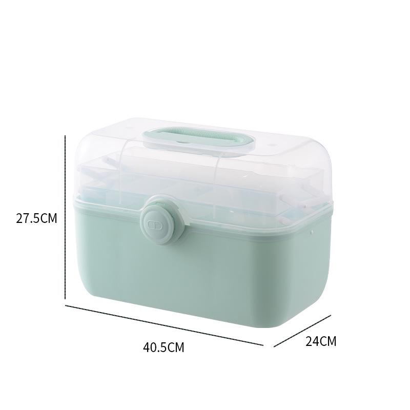 Portable Multi-layer Plastic First Aid Box: Large-Capacity Medical and Pill Storage for Household Use