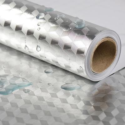 1M/Rouleau Stickers Papier Peint Crédence Cuisine Auto-Adhésifs Stickers Feuille d'Aluminium Anti-Huile Imperméable Autocollant Cuisinière de Cuisine