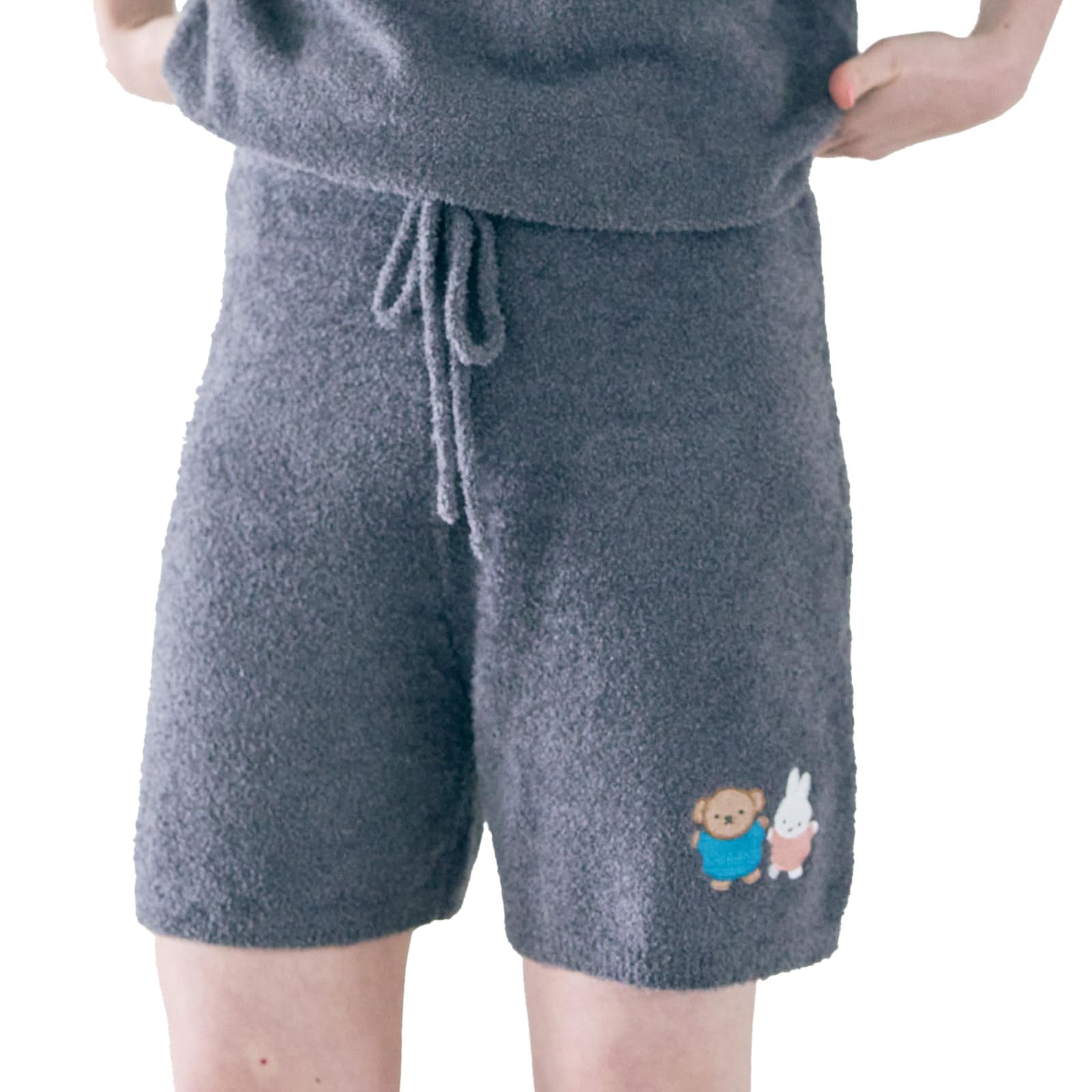 

Miffy Pajamas for Fluffy Tops Sold LL [Lafuku] Women, Shorts, Loungewear, Set-up Compatible, Separately, Gray, сірий колір