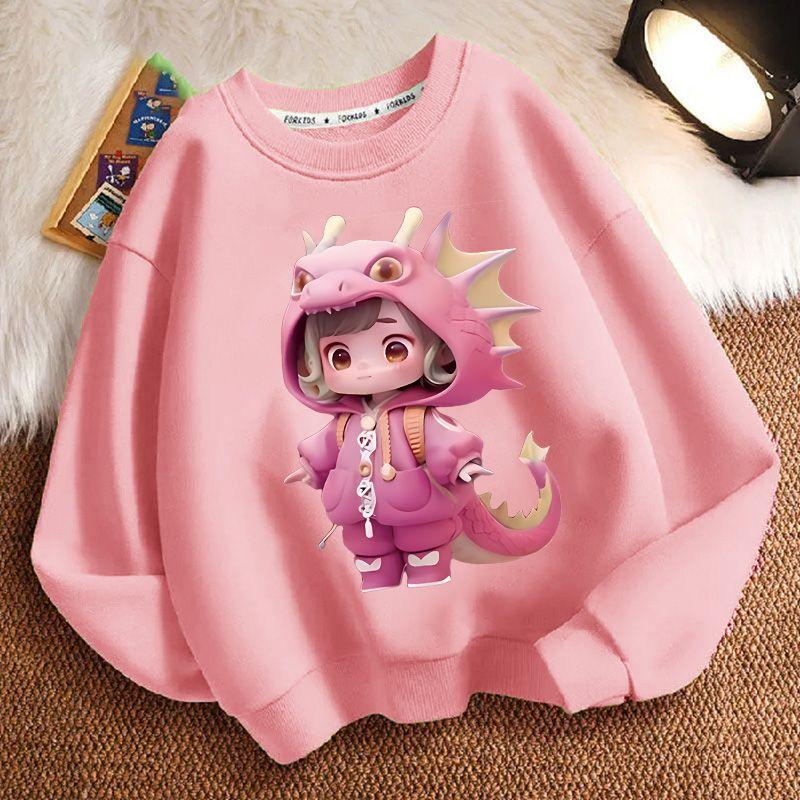 Hanorace drăguțe cu gât rotund cu dinozauri pentru copii, hanorace la modă cu mâneci lungi pentru băieți și fete pentru primăvară și toamnă