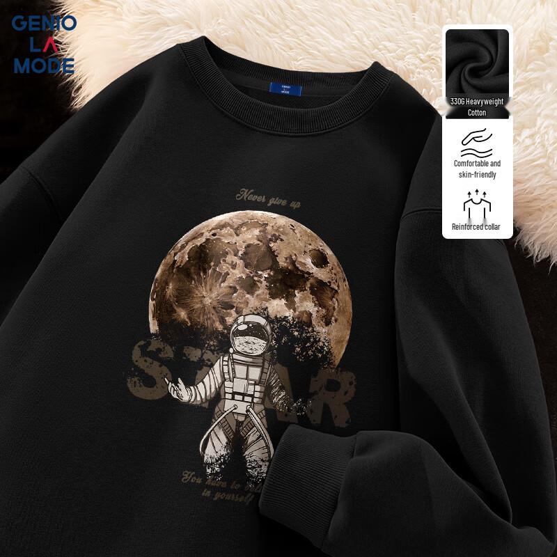 

GENIOLAMODE Men s Heavyweight Crew Neck Sweatshirt XL