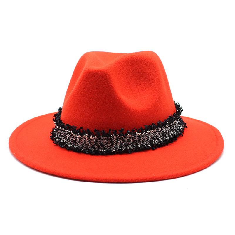 2021 Autumn Men'S And Women'S Woolen Hats, Solid Color Jazz Top Hats, Crystal Diamond Gift Hats