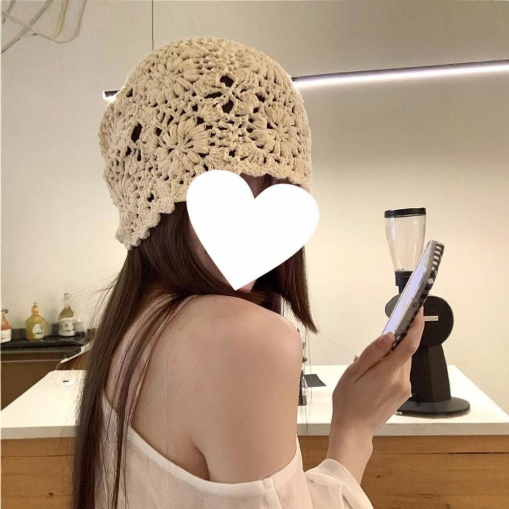 Women's Loose Fitting, Brimless Beanie, Knitted Hollow Hat, Toe Cap, Women's Hat, Thin Cut, Woolen Hat, Knitted Hat, Pile Cap