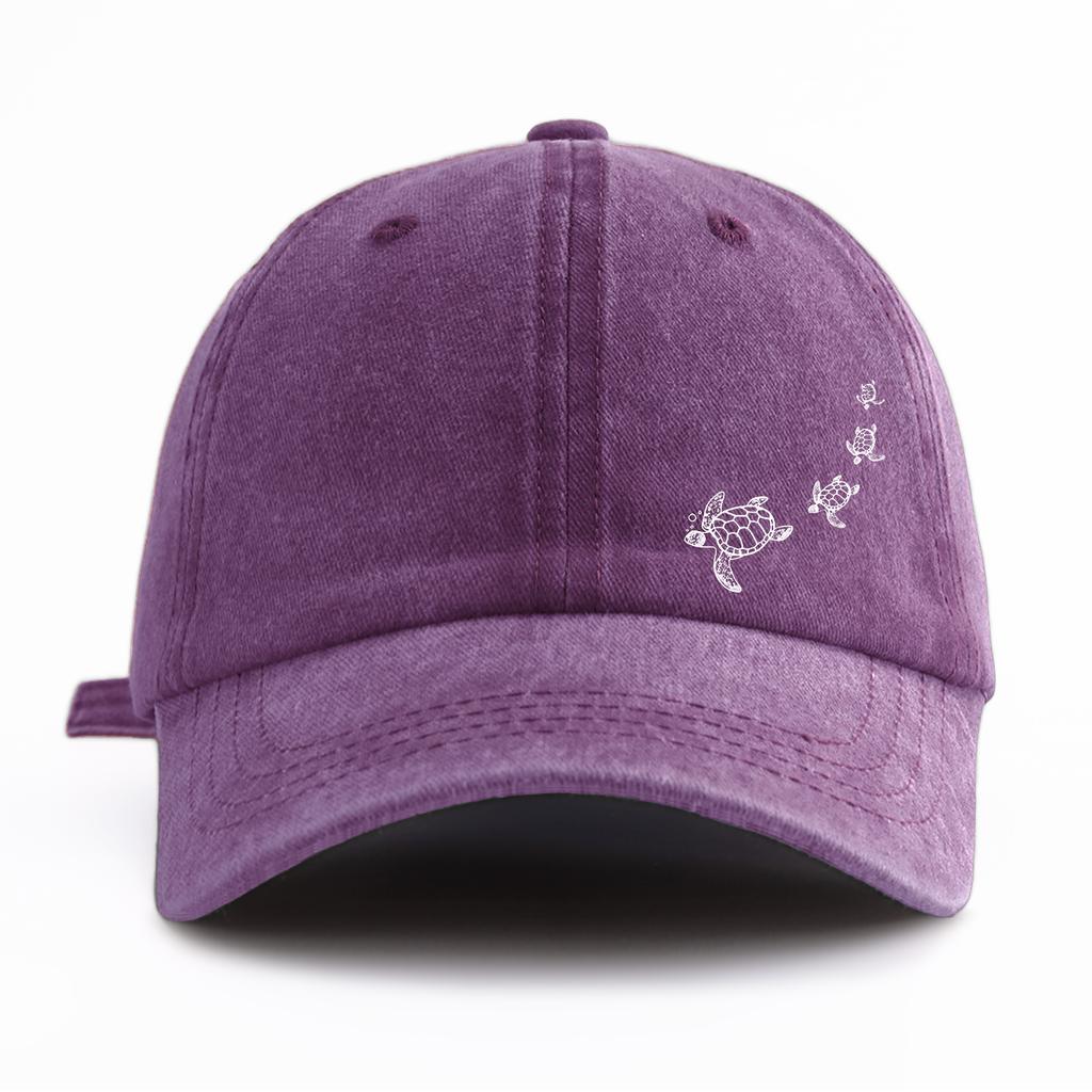 1 Stück gewaschene Baseballkappe mit Schildkrötenmuster für Erwachsene, minimalistischer Retro-Stil, lässige, weiche, verstellbare Dad-Kappe, perfekt als Geschenk