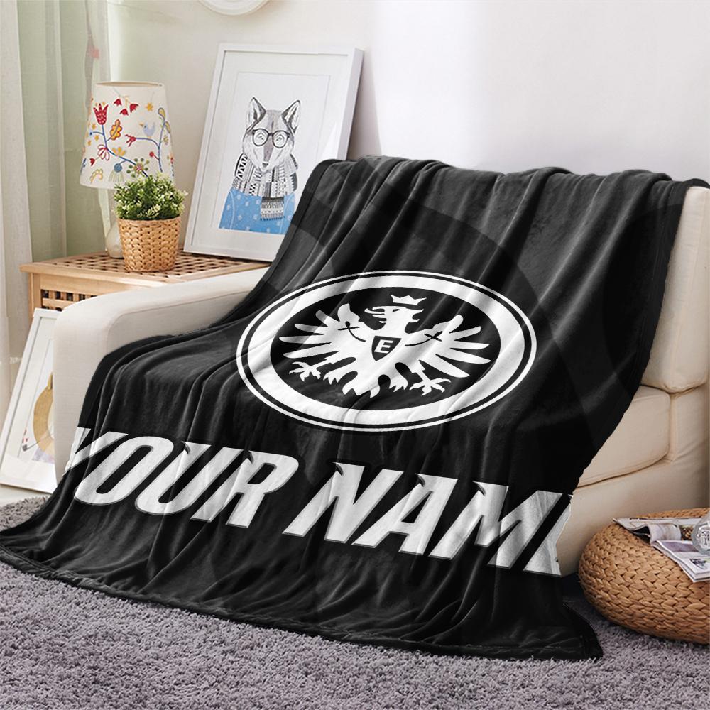 1 Stück Personalisierte Eintracht Frankfurt Muster Flanell Decke Geeignet für Alle Jahreszeiten für Heimdekoration Wärme und Komfort Geschenke Feiertagsgeschenk