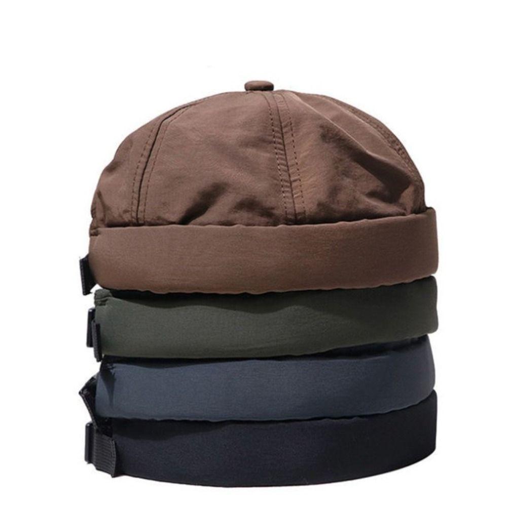 Quality Skullcap Brimless Hat Solid Color Quick Dry Beanie Cap Lightweight Unisex Retro Hat Men