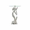 DKD Home Decor-DKD Home Decor Side Table Transparent Aluminum Crystal Silver (46x46x72cm)
