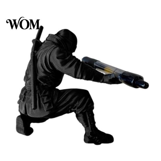 Office Desk Accessory 3D Printed Ninja Pen Holder, Unique Figurine, Creative Decorative Cup Desktop Organizer, Decor Craft for Storage Elegant Holder