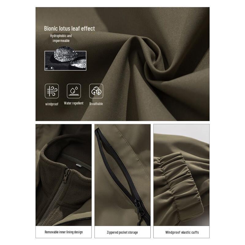 Wassup Sohot Men's 3-in-1 Windproof Waterproof Outdoor Jacket