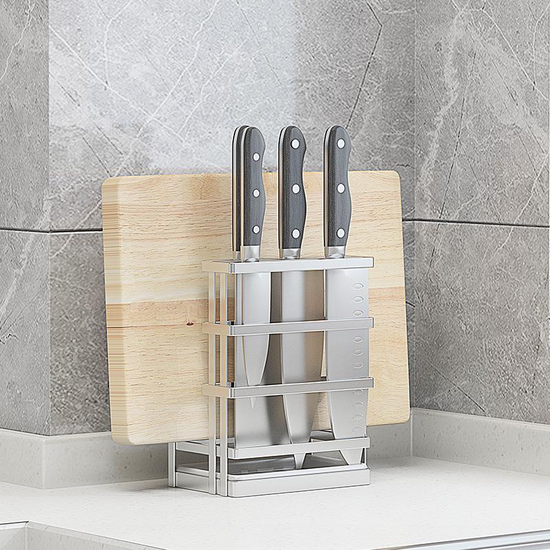 knives holder304 stainless steel knives holder with Drip Top panfor kitchen over the sinkKnife Block Cutting Board Organizer for Home