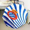 Real Sociedad Crest Design Umbrella Folding Umbrella, Automatic Umbrella 8-Frame for Travel, Camping Use Gift for Halloween Christmas