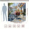 ~O~European Village Shower Curtain - Cobblestone Street, Colorful Flower Baskets, Quaint Houses, 70.8x70.8", Polyester, Washable
