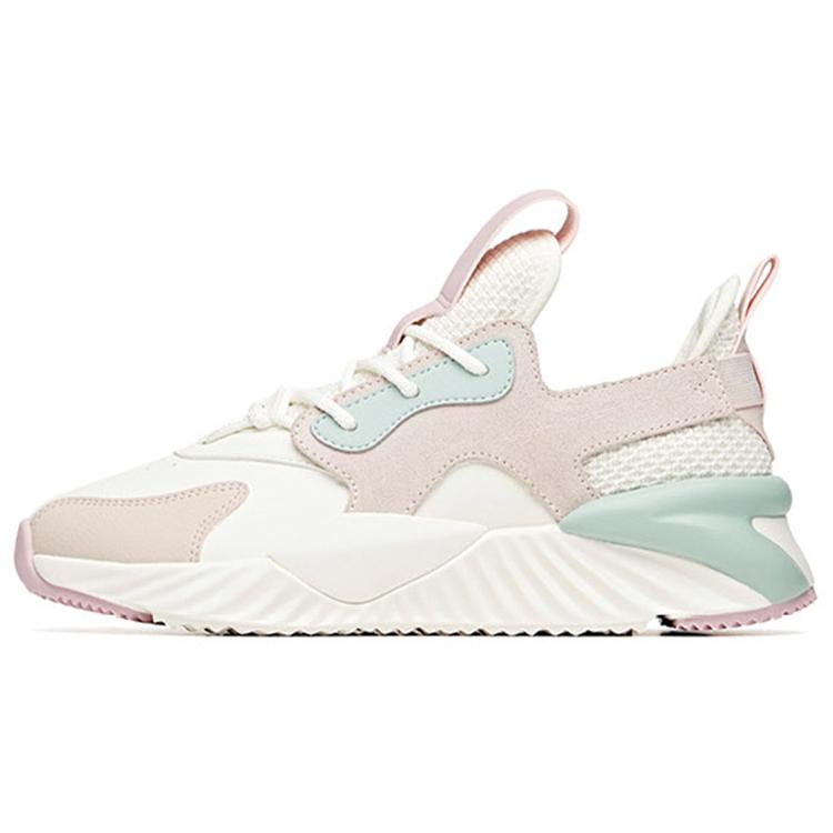 

New ANTA Chunky Sneakers Women s Low top Ivory White/Lotus Gray/Light Green/Pink 922018803-5 37.5
