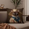 Renaissance Royal Cat Pillow Case Good Print Pillowcase Living Room Sofa Cushion Cover Bedroom Room Decor