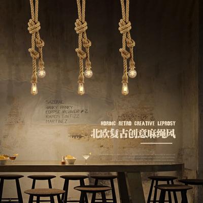 Vintage Hemp Rope Pendant Light Retro Loft Industrial Hanging Lamp Creative Country Style Edison Bulb Lamp Home Light