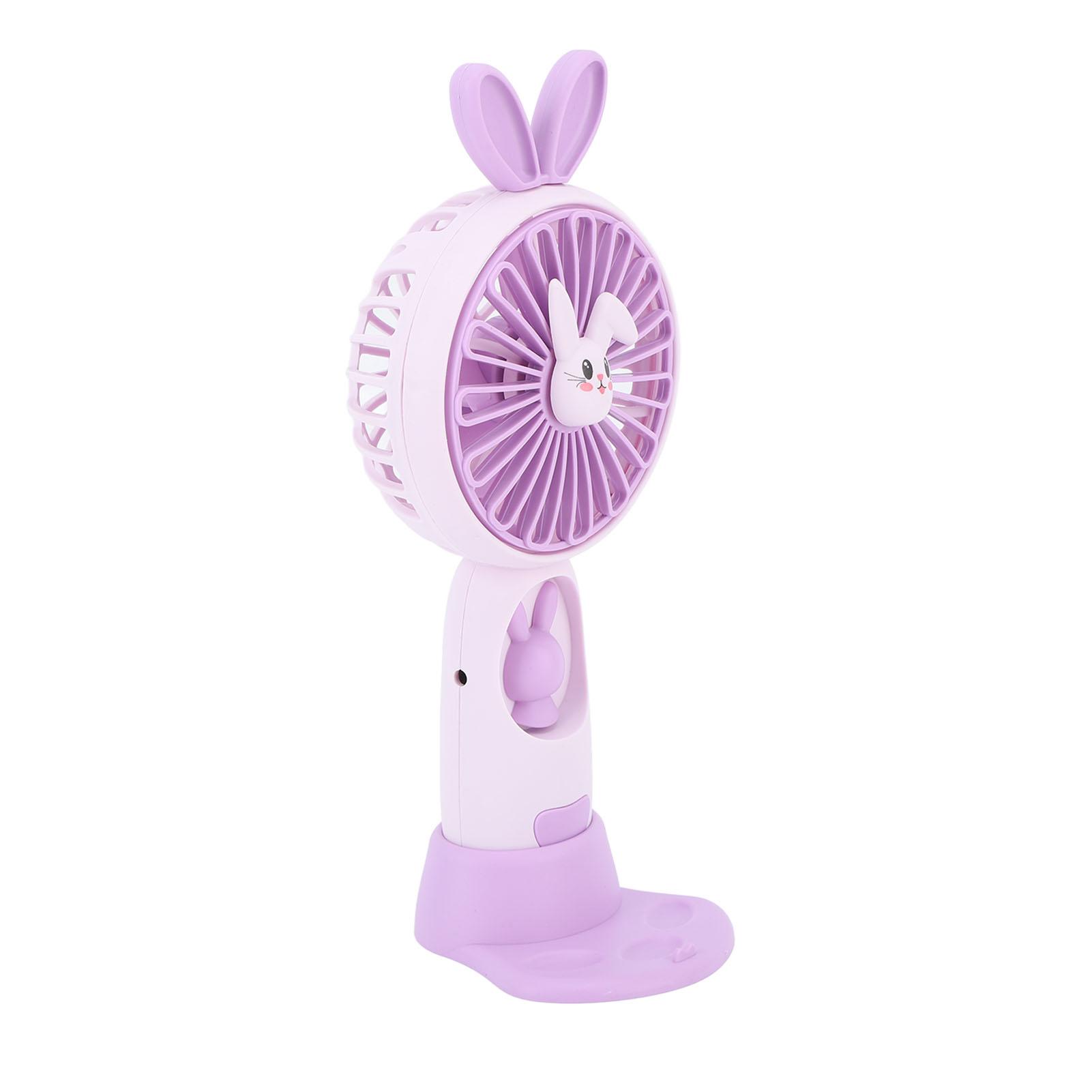 

Pportable Handheld Fan Mini Cartoon Animal Fan Rechargeable Night Light 400mAh Cute Small Fan with Built in Battery фиолетовый