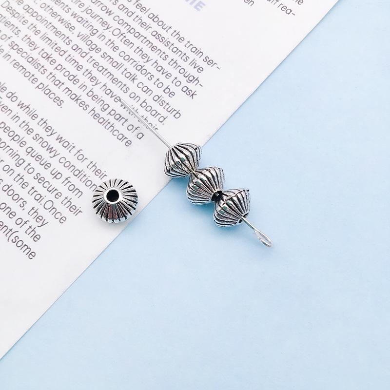 Retro Antique Tibetan Silver Spacer Beads for DIY Jewelry - Large Hole Alloy Beads for Bracelets & Necklaces