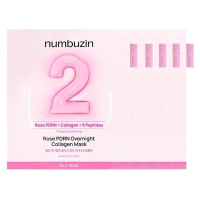 No.2 Rose PDRN Collagen Wrapping Overnight Film Mask Firming Glowing 37g 4pcs