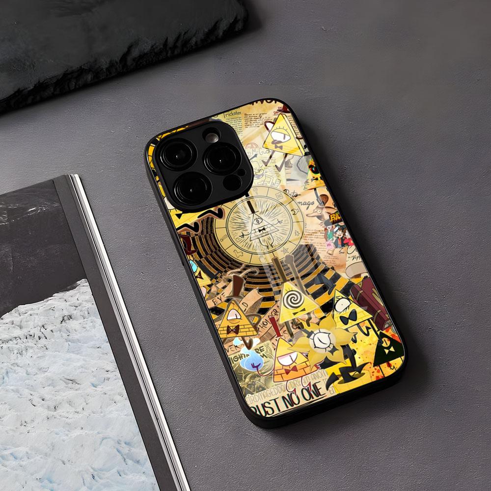 Cartoon G-gravity Retro F-falls Phone Case For IPhone 17 Air 16 E Pro Max 15 14 13 Mini 12 Pro 11 Max Plus Black Glass Cover