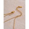 Yhpup Collana Lunga a Catena Doppia con Pendente a Frange in Zirconia Cubica Delicata Acciaio Inossidabile Gioiello Raffinato Regalo per Donna