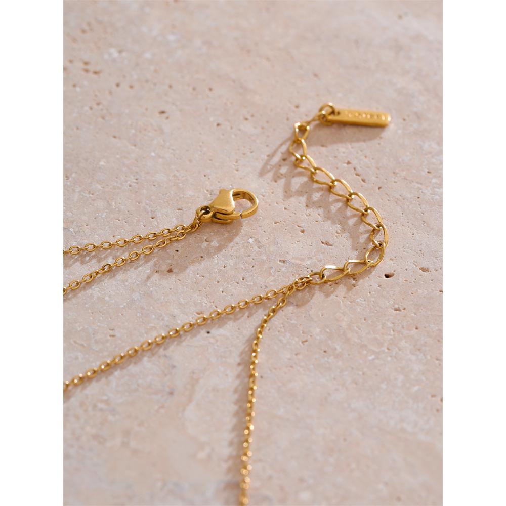 Yhpup Collana Lunga a Catena Doppia con Pendente a Frange in Zirconia Cubica Delicata Acciaio Inossidabile Gioiello Raffinato Regalo per Donna