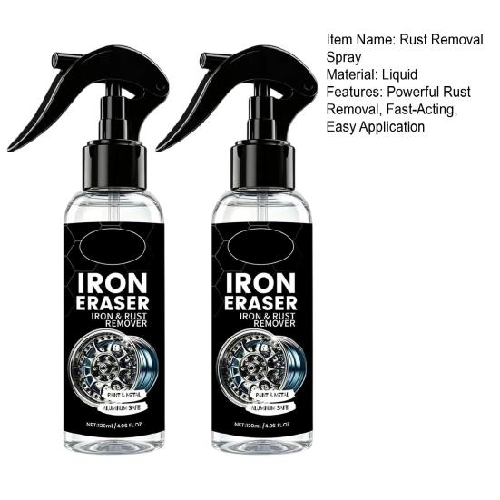 Yousheng Iron Remover Spray for Cars, Rust Remover for Wheels Brake Dust, 120ml Metal Cleaner for Auto Paint, Fast Dissolve Rust Stain