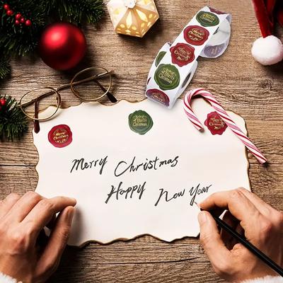 1 Roll Christmas Stickers Christmas Business Labels Christmas Decorations Supplies Color Printing Labels