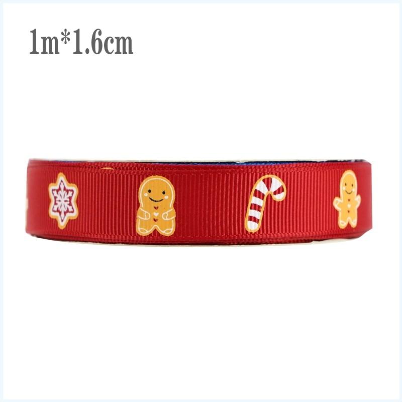 Christmas Grosgrain Ribbon Printing Gift Wrapping Wedding Decoration Hair Bow DIY Christmas Tree Garland Bowknot Craft Ribbon
