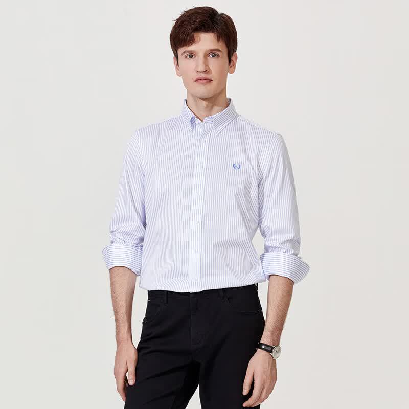 Navigare Men s Commuter Striped Cotton Long Sleeve Shirt S
