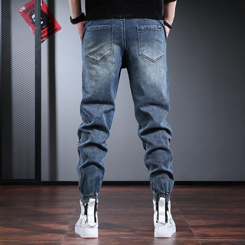 Men's Trendy Retro Workwear Jeans - 2025 Autumn Cuffed Harem Pants: Durable, All-Match, Handsome Fit