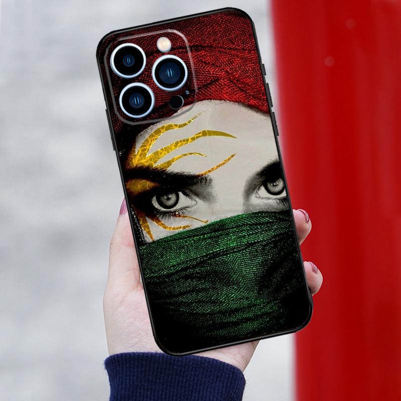 Kurdistan Flag Phone Case For iPhone 16 Pro Max 12 13 Mini 11 14 15 Pro Max XR 15 16 Plus 16e Cover Shell