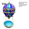 Bird Bath Feeder Hot Air Balloon Feeder, Retro Stained Glass Art with Water Patio Tray, Hanging for Outdoor Garden Backyard Feeding Station