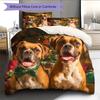 Two Boxer dogs Pattern Bedding Home Decoration Birthday Gift (1 * duvet cover + 2 * pillowcase, without core)