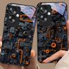 Circuit Diagram Gray For Oppo A79 5G 58 78 74 60 4G Reno 11F Realme GT 6 11 Note 50 10 C55 X2 Tempered Glass Black Phone Case