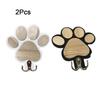 2Pcs Wall Mounted Wooden Paw Print Wall Hook Non-slip Cat Claw Coat Hooks  Bedroom