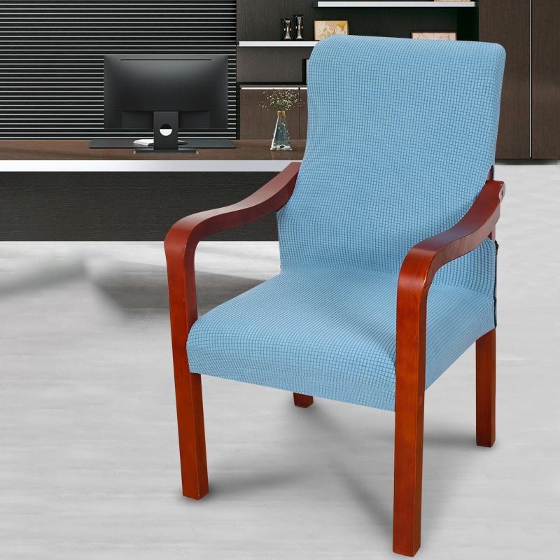 Retro Wooden Chair Slipcover Solid Color Elastic Chinese Style Boss Armrest Chair Protector Cover Home Decor Furniture Covers