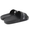 Pristine GIVENCHY Sandals Logo Design Slide Sandals Black Rubber Women 35 Used