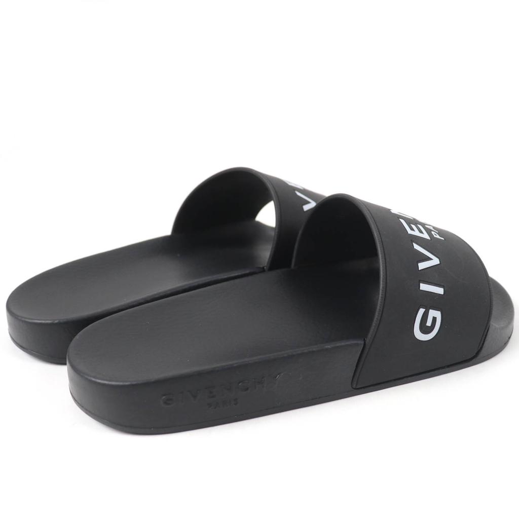Pristine GIVENCHY Sandals Logo Design Slide Sandals Black Rubber Women 35 Used