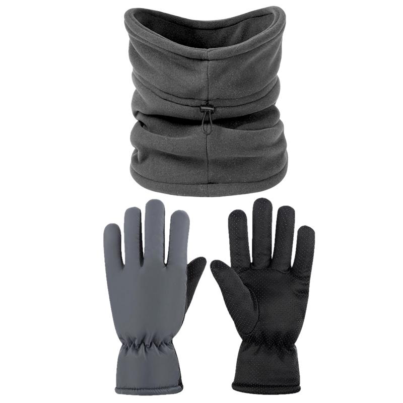 Cold Weather Neck and Ski Gloves Warmer Gaiter Winter Fleece Face Cover Cycling Running Hiking Skiing Thermal Mask Scarf Set