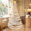 LED Luminous Tree Hanging Decor DIY Lighted Christmas Kit, Fabric Ornament Set Holiday for Window Wall, Handmade Craft with Lights