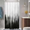 Forest Green Shower Curtain with Hooks, Extra Long, Mold and Mildew Resistant, Bath  Liner, Tree Print
