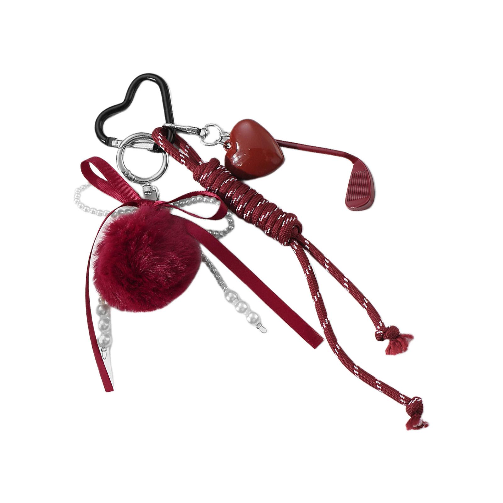 Korean Style Heart Tassels Bows Keychain Bag Charm Bags Pedant for Stylish Women’s Handbag Decoration Bag Accessories