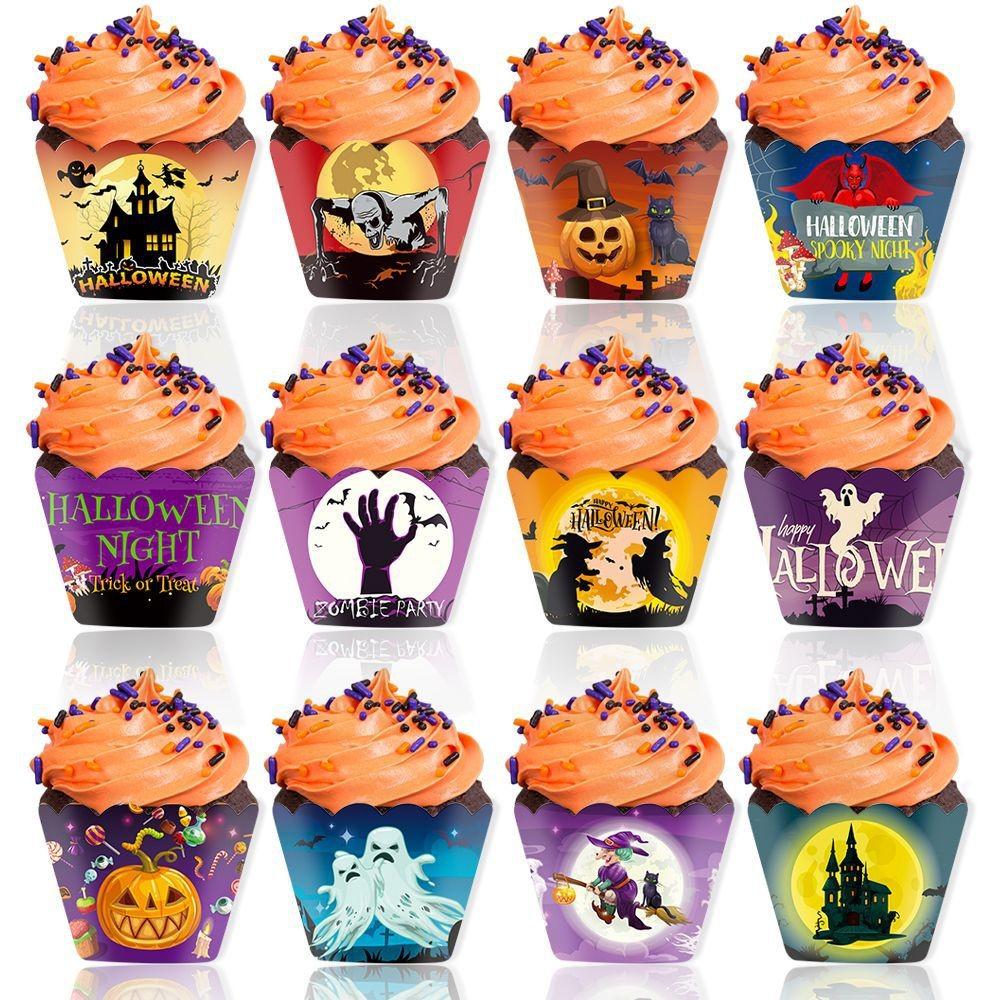 Border Halloween Cake Set With Paper Material For Venue And Party Decorations