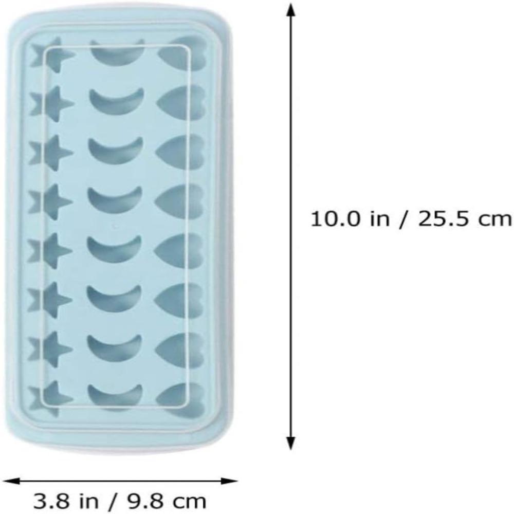 Blue Moon Stars and Heart Cube Tray Silicone Mould Silicone Star Shaped Cube Trays  Chocolate