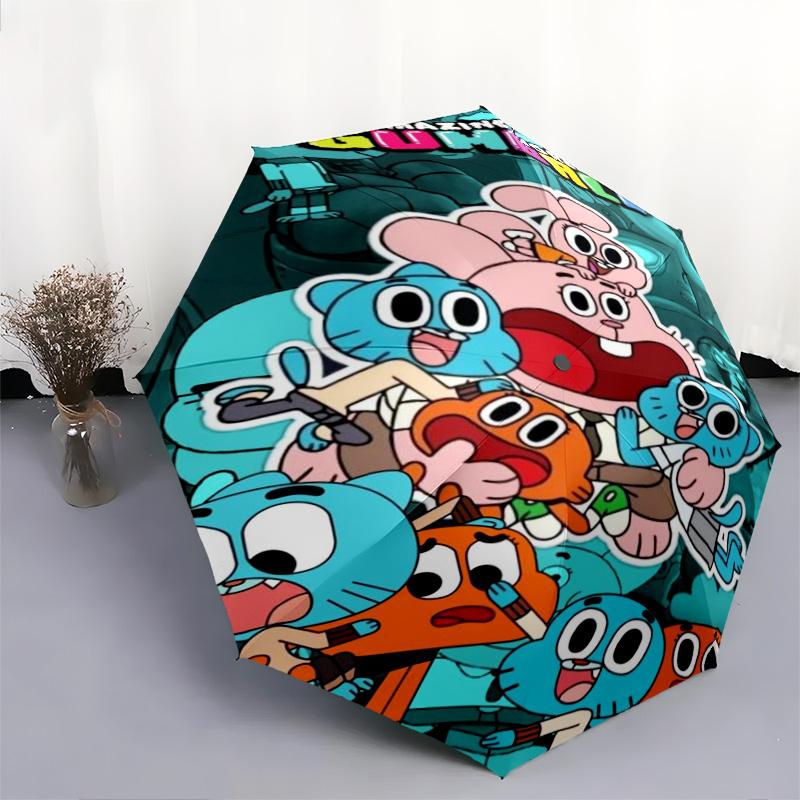 Gumball's World Adventure Automatic Umbrella - Suitable Travel Outdoor Portable Umbrella Birthday Gift Daily Essentials