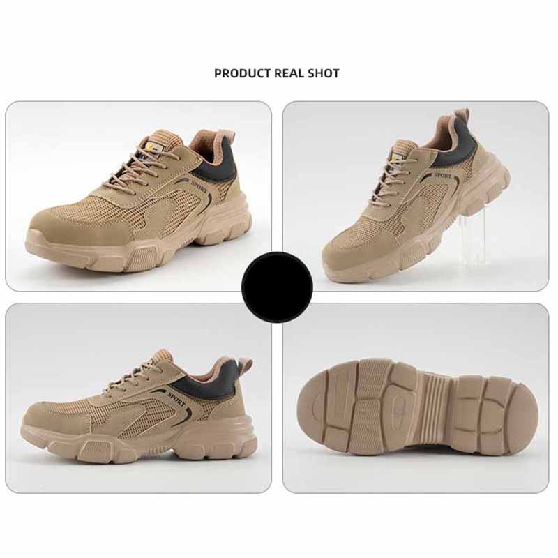 Oulylan Men'S New Safety Work Shoes Lightweight & Durable Steel Toe Anti-Smash Anti-Puncture Breathable Construction Boots