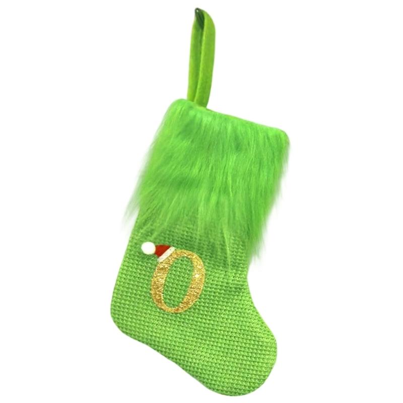 Holiday Sock Durablility Hanging For Candy Gifts Holder Festival Decoration Classical Christmas Letter Knitted Stocking